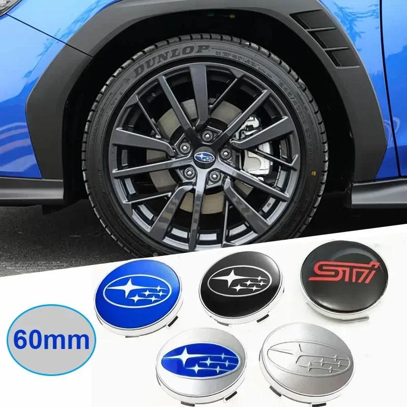 For Subaru ASCENT BRZ FORESTER IMPREZA XV WRC WRX LEGACY OUTBACK STI 4pcs 60mm Car Wheel Center Covers Tire Hub Caps Decoration WW5