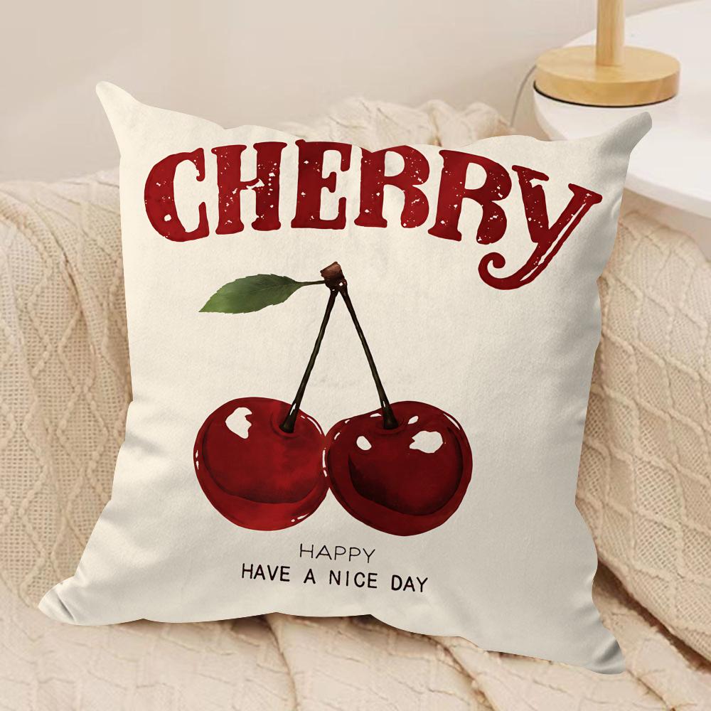 Fashion Cherry Lemon Peach Cushion Cover Square Pillow Bedroom Sofa Leisure Comfort Living Room Home Decoration X