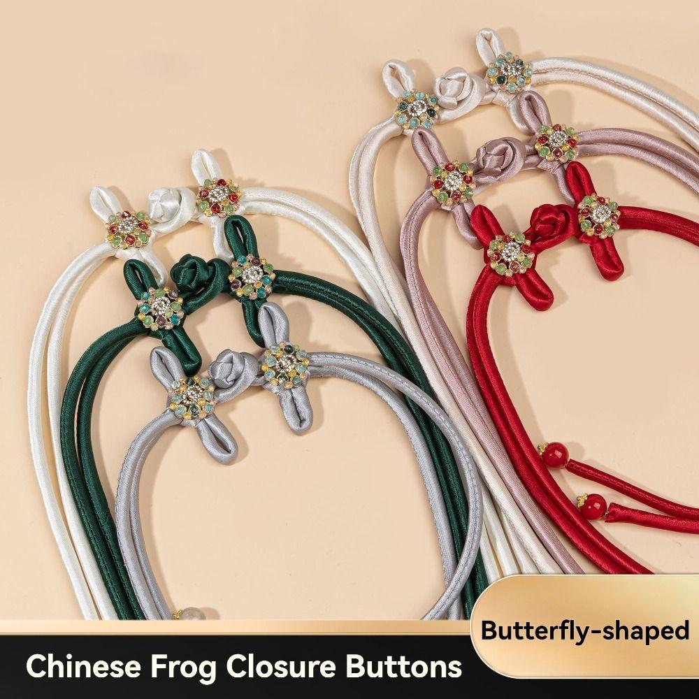 Butterfly-shaped Sewing Knot Fastener Long Vintage Closures Chinese Frog Closure Buttons  Cheongsam