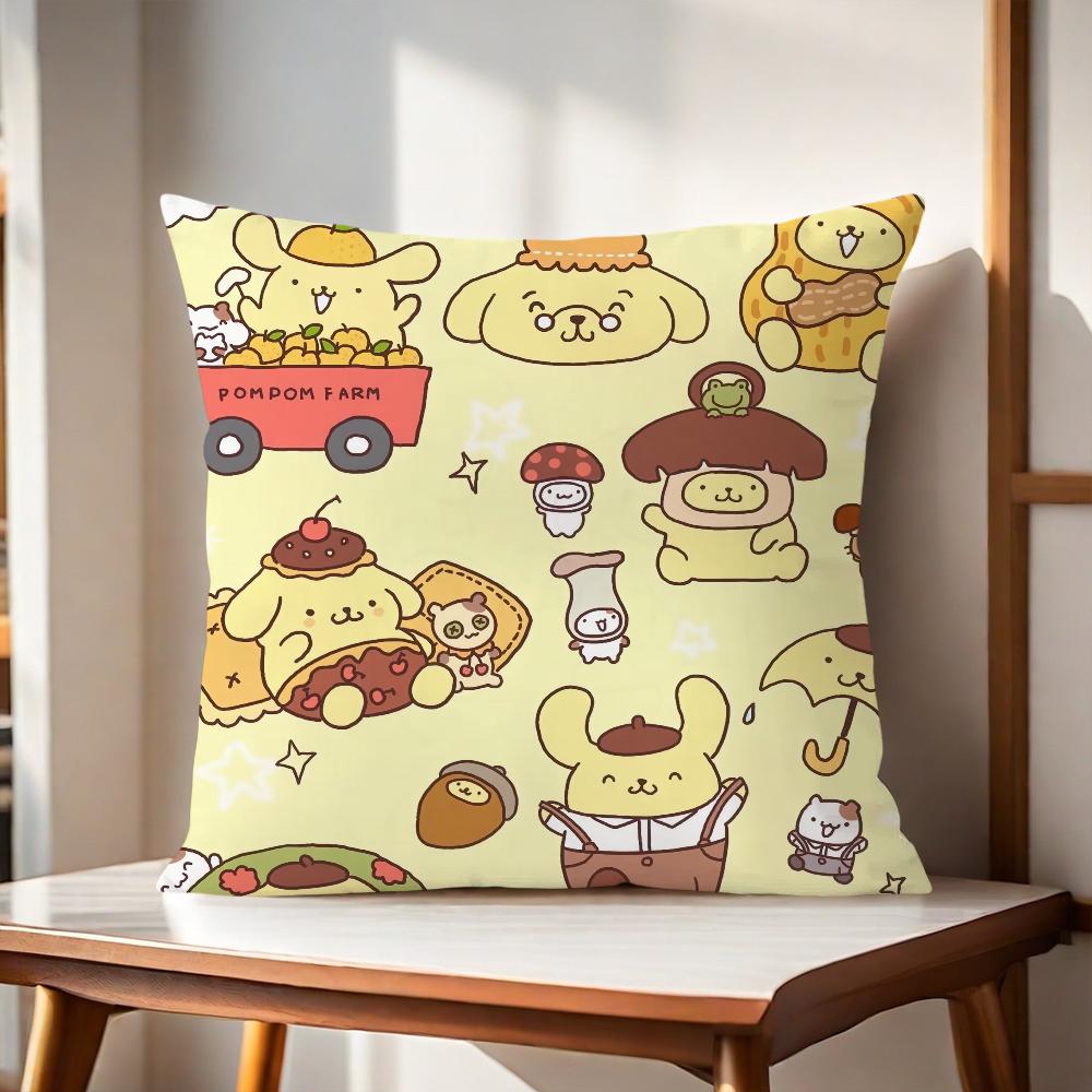 Cartoon P-Pompompurin-S Cute Cushion Cover Pillow Case Home Sofa Living Room Office Coffee Shop Car Pillowcover