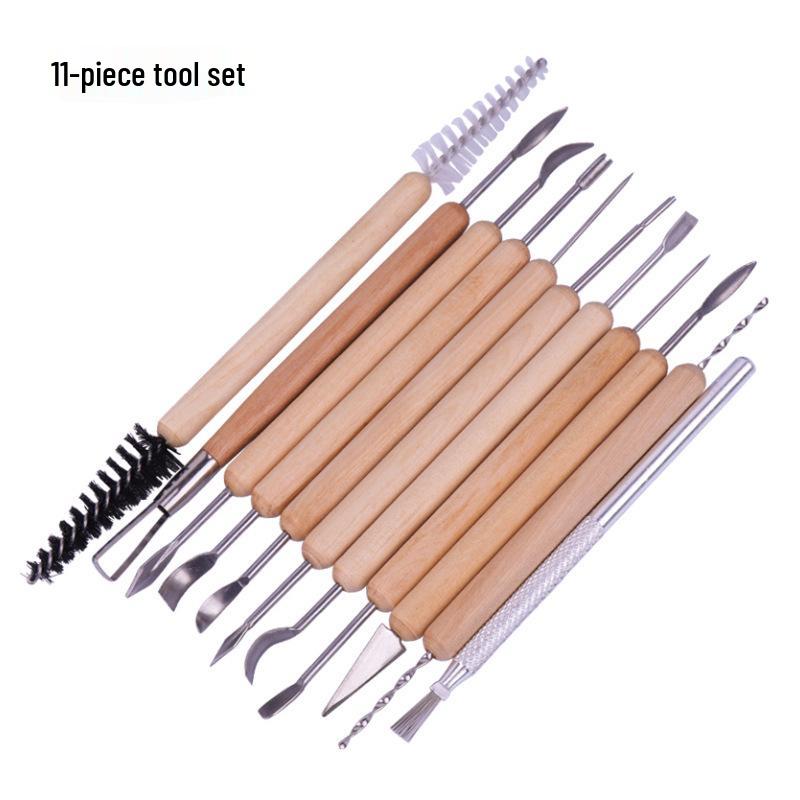 Pottery Tool Set: Clay Carving Double-Headed Wire Knife & Trimming Tools