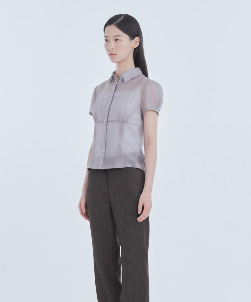Mausolleum Emma Tailored Semi Bootcut Slacks - Brown Stripe