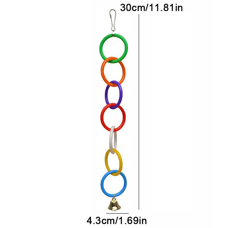 Parrot Swing Toy Bird Cage Toys With Bell Sound Colorful Climbing Ring For Lovebirds Color Ring Grinder Nibble Bird Toy Cage