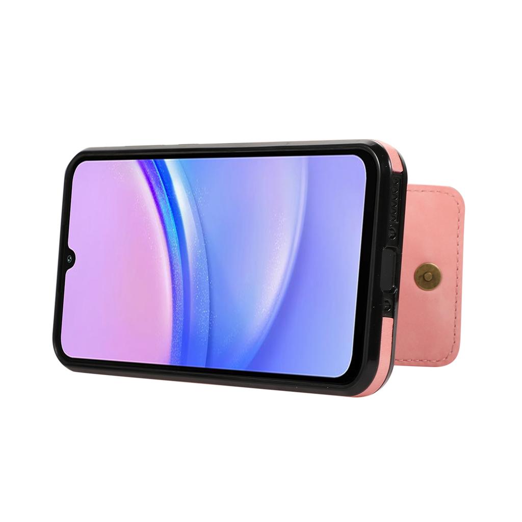 For Samsung Galaxy A17 5G/A26 5G Case Card Holder Kickstand Leather+TPU Phone Cover with Shoulder Strap