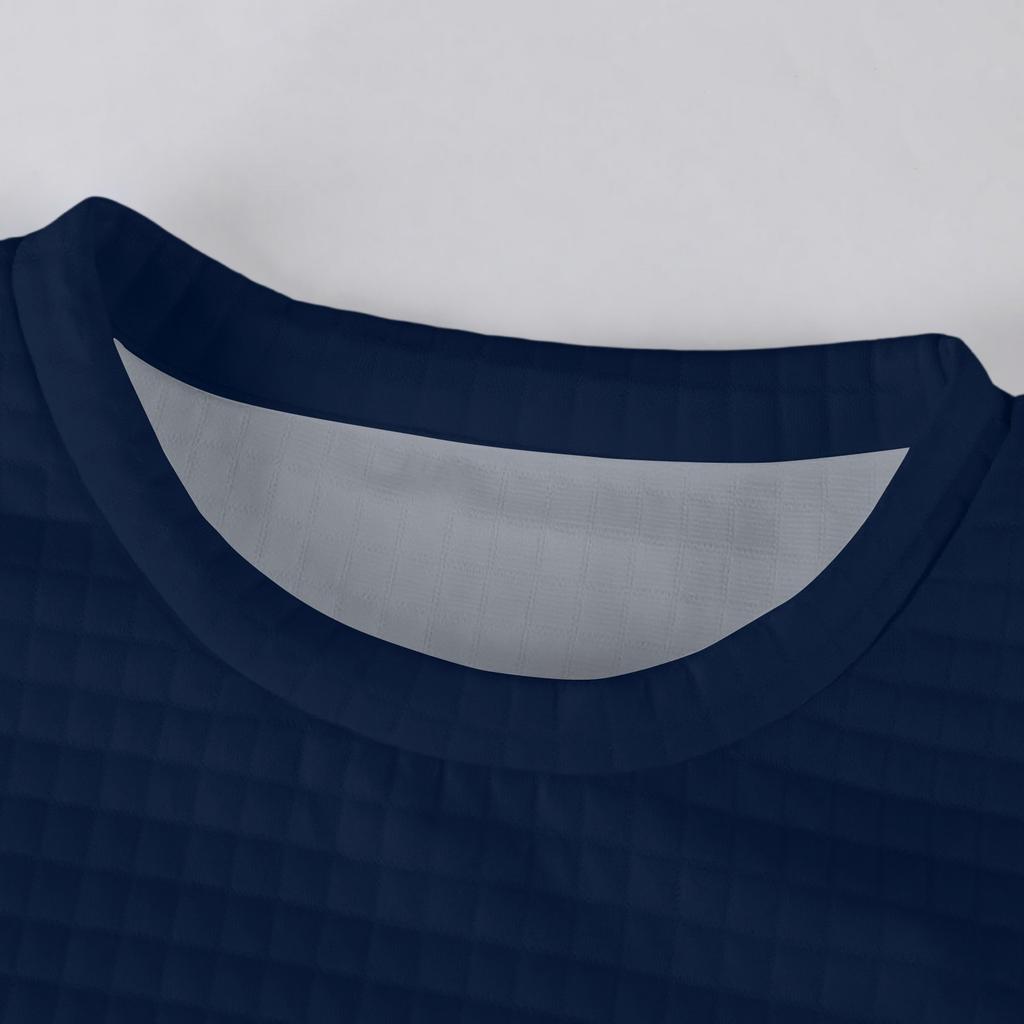 Men's Loose-fitting Casual Waffle-weave  Neck Long-sleeved Top