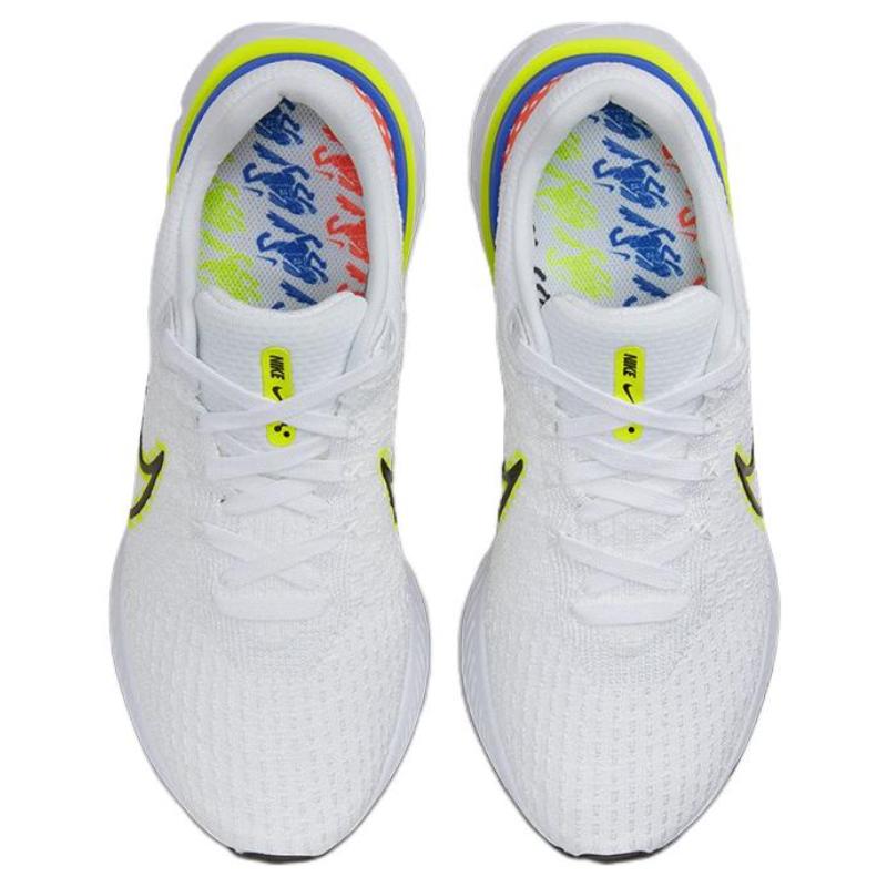 Nike React Infinity Run Flyknit 3 Premium White Volt Racer Blue Sneakers DX1629-100