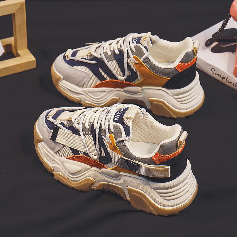 

Модные женские туфли для пап, увеличивающие рост - осенние и зимние спортивные повседневные кроссовки RW-8002 Size 38 бежевый