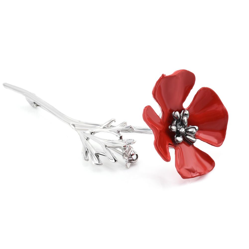 Buy 1Pc Red Flower Brooch Pin Banquet Crystal Badge Gold Flower Gift