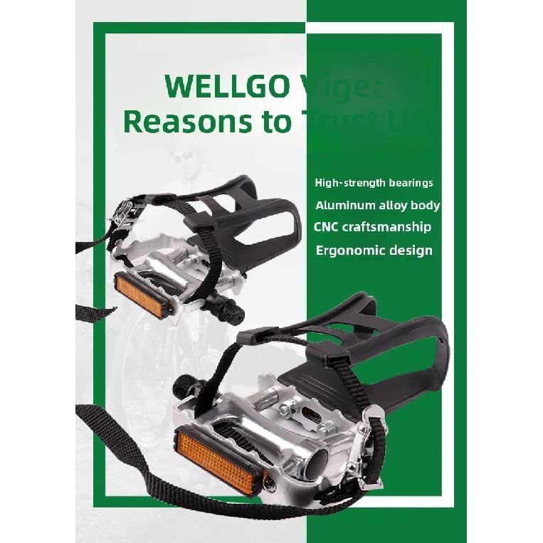 Wellgo Mountain Bike Pedals Bearing Foot Pedals with Dog Mouth M248 Universal Pedal Bicycle Riding Equipment Accessories