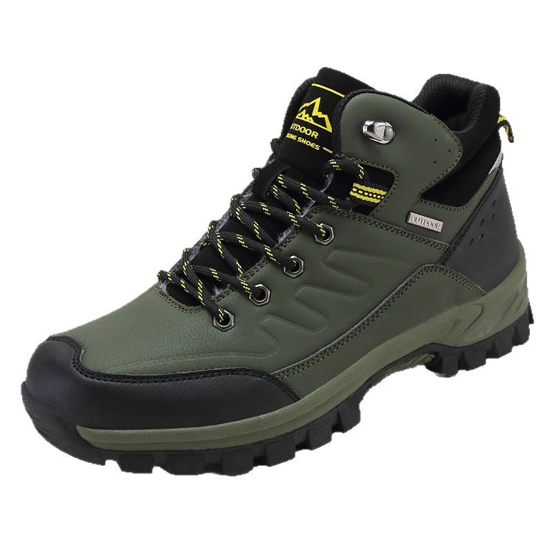 High-top velvet thermal snow boots High-top men's lace-up sports shoes Outdoor hiking shoes