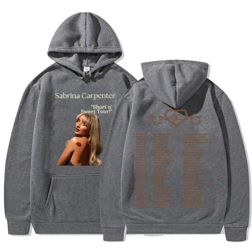 Sabrina Carpenter Kısa ve Tatlı Tur Kapüşonlu Sweatshirt Erkek Kadın