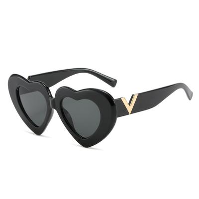 Love Sunglasses, Personalized Peach Heart Jelly Glasses V-Shaped Sunglasses
