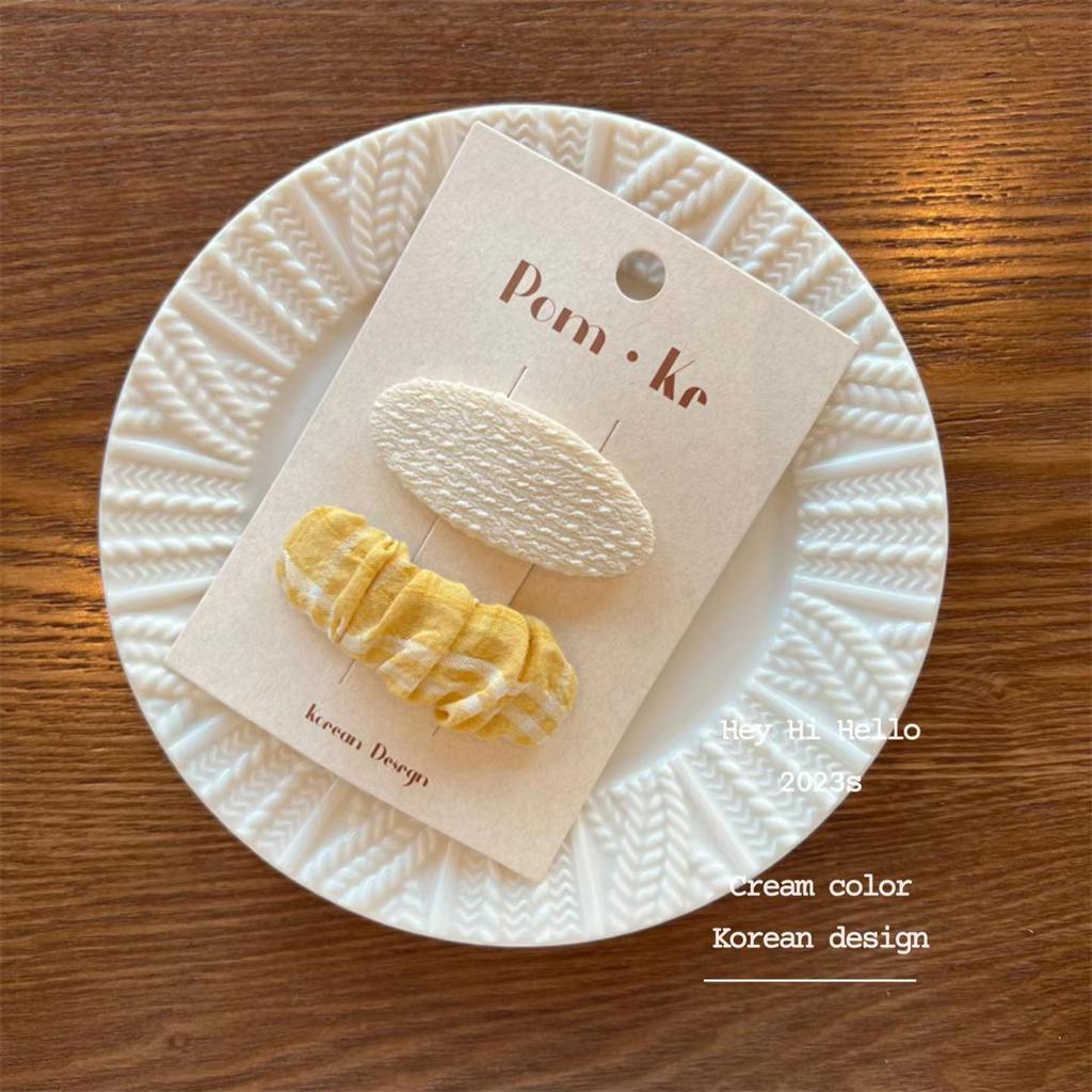 Plaid & Solid Color Korean Hair Bows - Girls' BB Clips and Hairpins