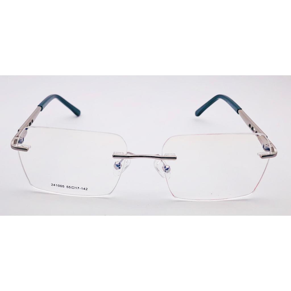 RSINC Unisex Montatura in Metallo Senza Montatura Moda Tom Argento Verde 55-17-142 IB-12 B0DK4X27XD