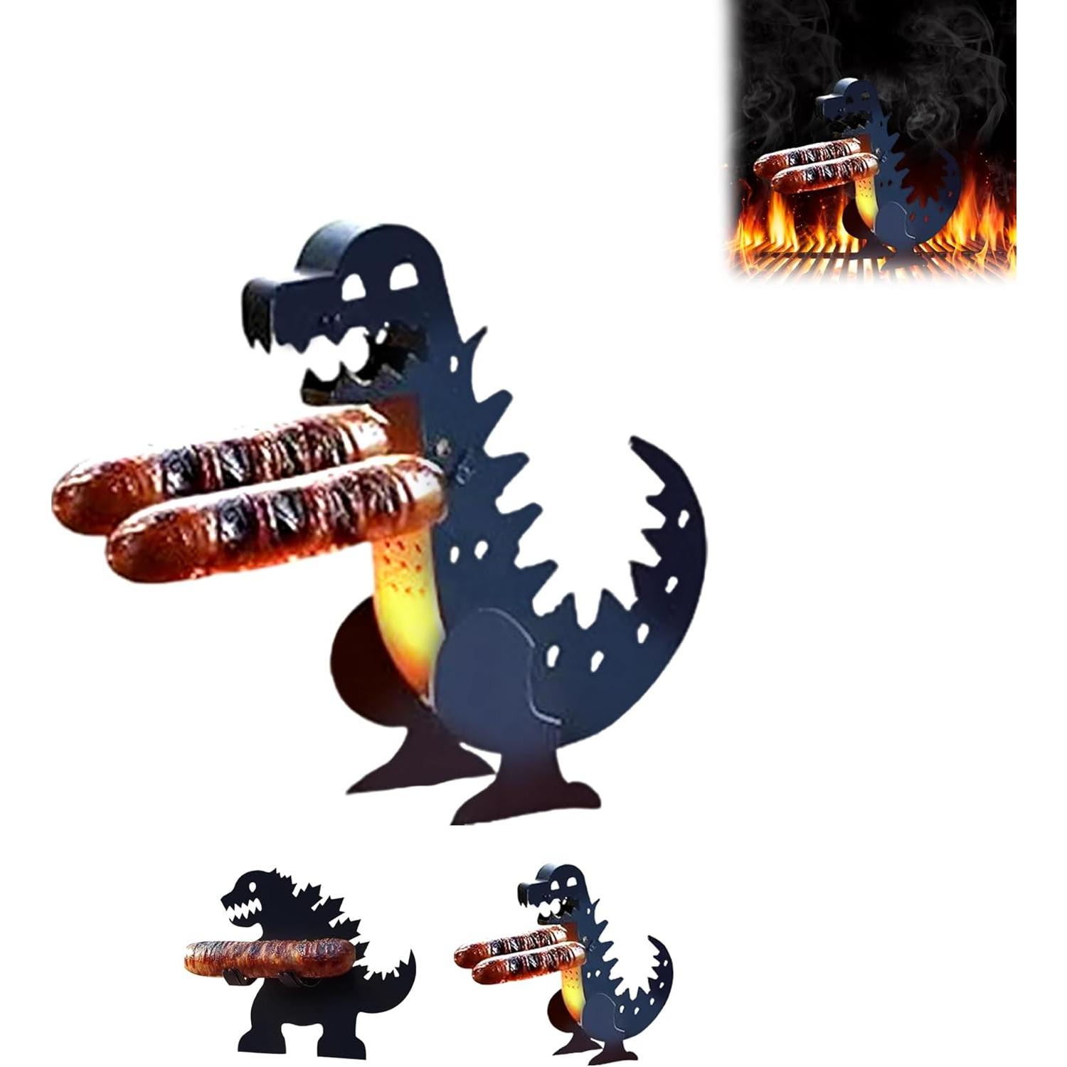 Dinosaur Hot Dog Grill Funny Monster Shape BBQ Holder Sausage Portable Grilling Stand A-16*14*2cm