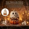 Halloween Candy Display Bowl with Lid for Shelf Entry Display and Party Sweet Serving for Home Styling, 30Cm/11.8Inch Pumpkin Face Resin Candle Stand