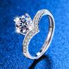S925 Sterling Silver Women's Angel's Kiss 1 Carat Moissanite Ring