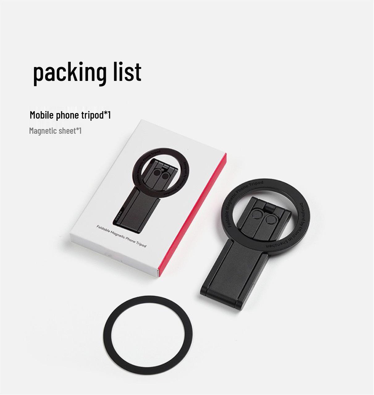 Pocket Magnetic Phone Holder & Foldable Tripod for Photography & Streaming Silver (Upgraded Aluminum)