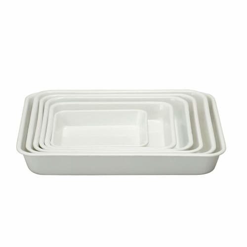 Nodahoro Enamel Cooking Tray, Heat-Resistant, 18-Piece Capacity, 26.6 x 21.2 x 3.8 cm, White, Made in Japan, VA-18W