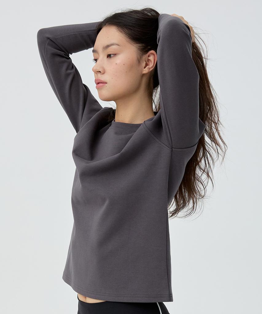 Chaebteoegseu Women'S Relaxed Fit Soft Long Sleeve (Charcoal)