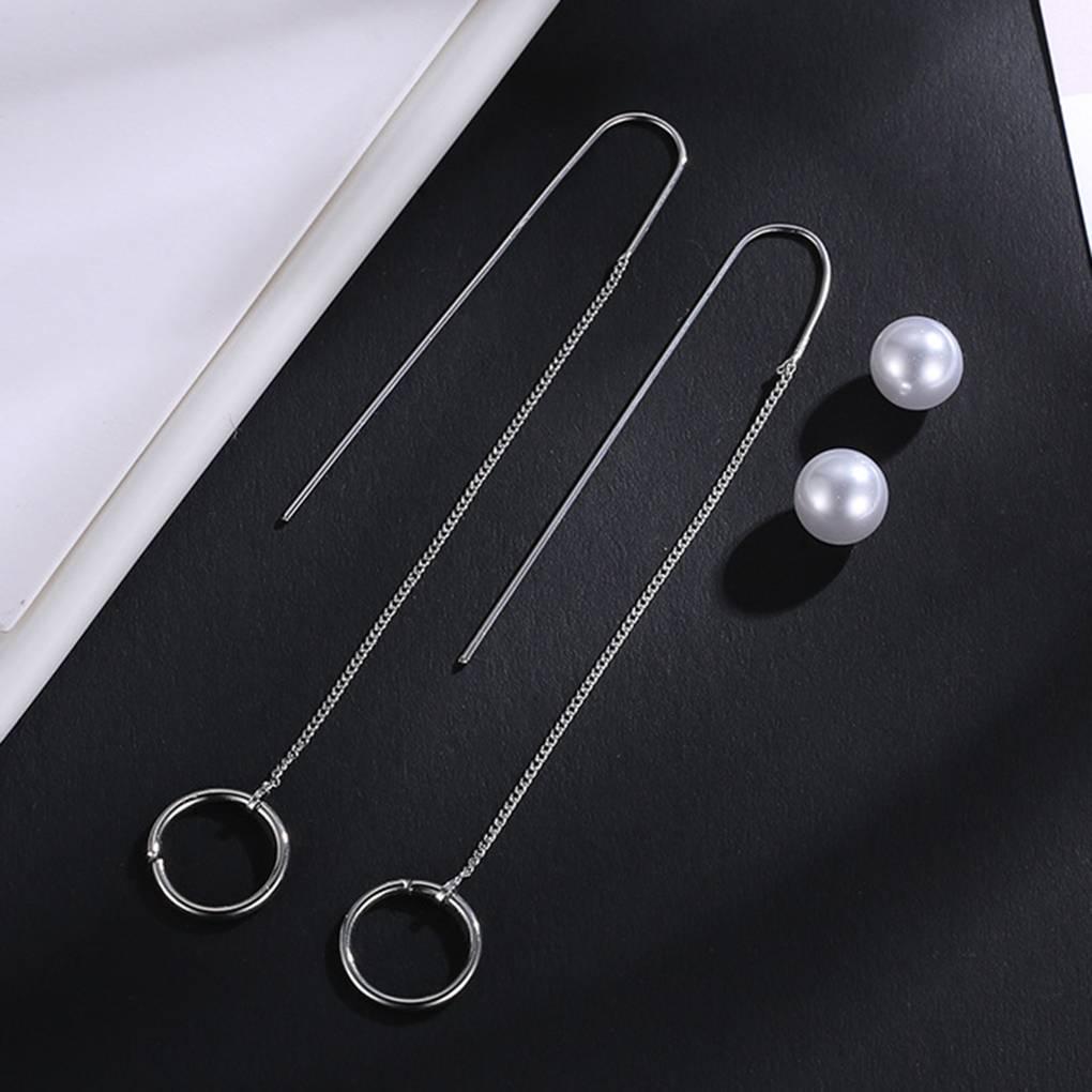 1 Paar Retro-Stil Runde Form Perlenohrringe Einzigartig Lange Quaste Ohrhänger Ohrringe für Damen Böhmische Ohrstecker