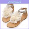 Stylish Bohemia Flower Women Flat Beach Sandals For Comfortable Summer Walks Eu35-42