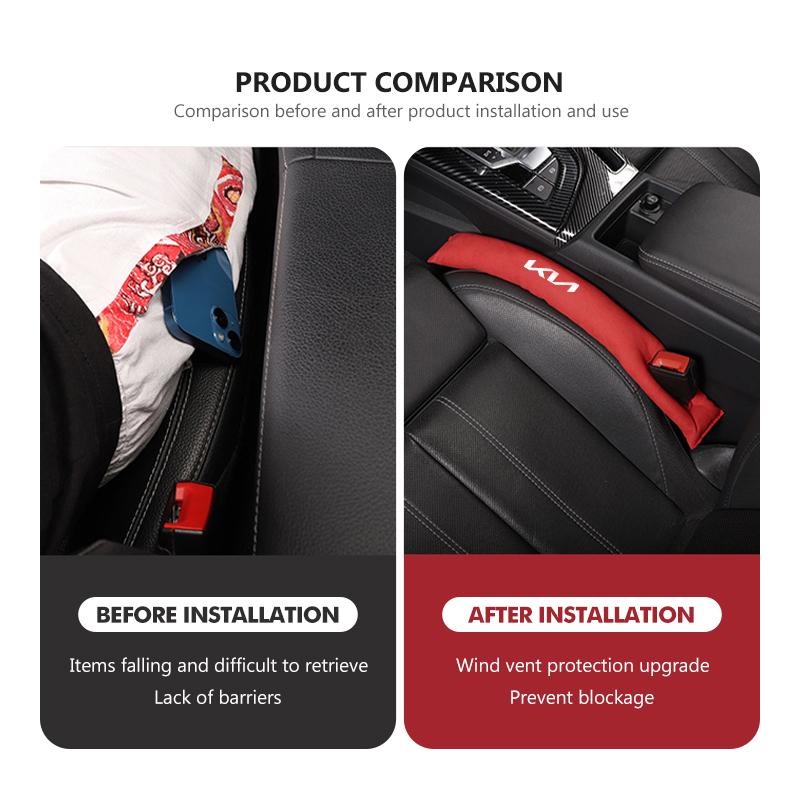 LQFH2 Suede Car Seat Gap Leak Proof Strip Gap Filler Interior Accessories For KIA Cerato Soul Venga Forte Spectra Sedona Niro Cadenza