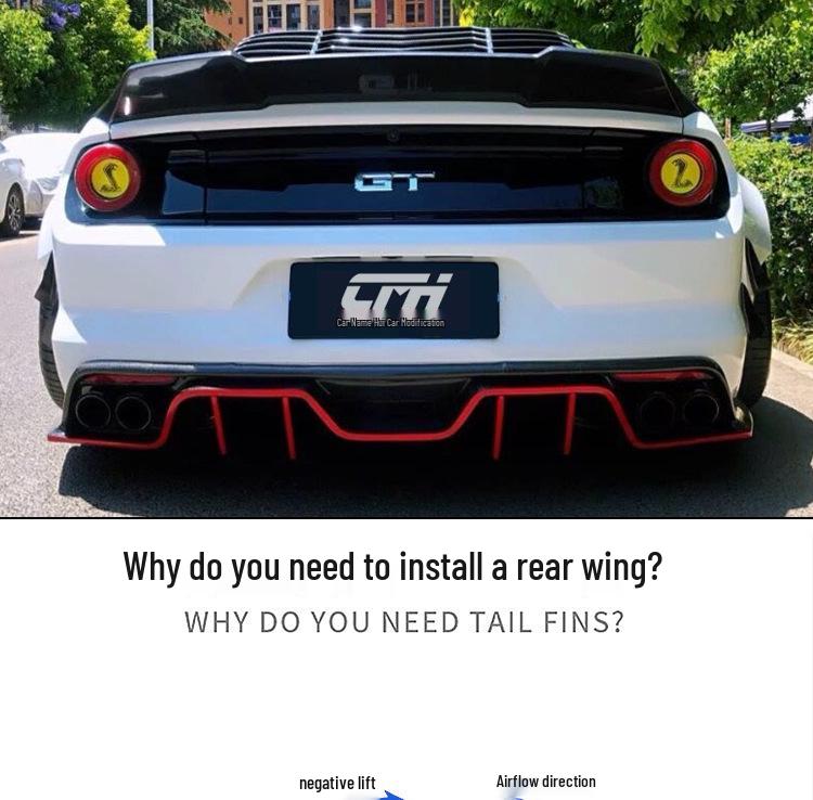 Carbon Fiber Spoiler Body Kit for 15-23 Ford Mustang: Modified Pressure Tail Wing for Three Generations