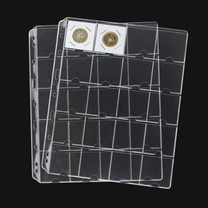 9-Hole 20-Grid Loose-Leaf Coin Protection Page for Coin Collections 285x235 mm без