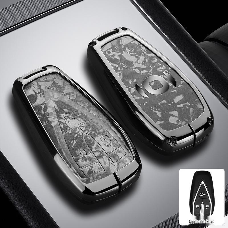 Changan Qiyuan A05/A06/A07 Schlüsseletui - Q05 125MAX Fernbedienung Metallgehäuse mit Leder-Druckknopf