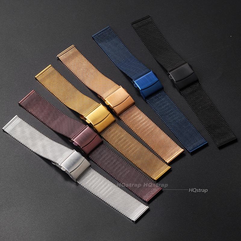 Universal Milanese Stainless Steel Strap for DW 1.0mm 0.6mm Mesh Watch Band Wrist Belt Bracelet 12 14mm 16mm 18mm 20mm 22mm 24mm