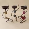 Wrought Iron Candlestick African Woman Style Candlestick Metal Candle Holder Sconce Home Decor Table Art Craft Decorations