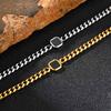 Fashion Chic Square Acrylic Charm Bracelet, Silver Gold Color Stainless Steel Twist Chain Bracelet, Minimalist Jewelry for Men
