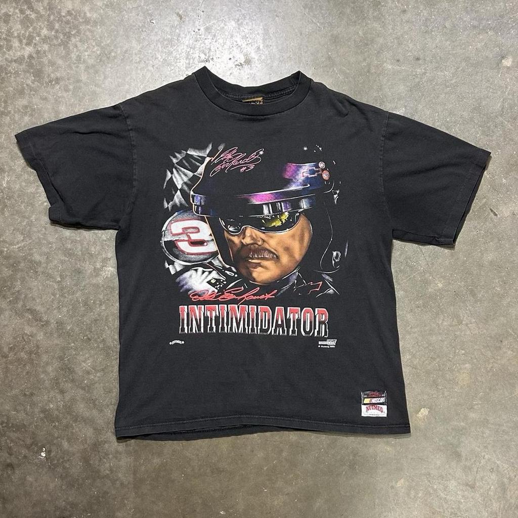 Vintage Dale Earnhardt Intimidator Shirt NASCAR Racing Nutmeg Mens Large 90s Unisex T-Shirt