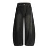 Herren Streetwear Leopardendruck Weite Beine Jeans Lockerer Sitz Abgenutzte Gewaschene Baumwollhosen