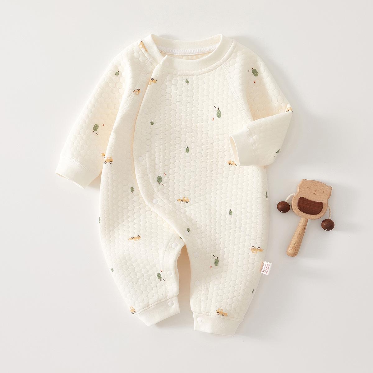 Infant & Toddler Quilted Cotton Romper: Winter-Ready, Thick, Class A Quality Size 80