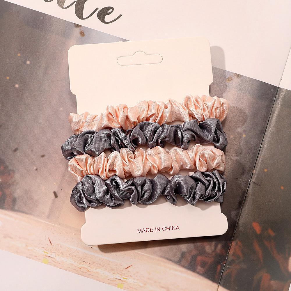 Cross-border Satin Hair Tie & Headband Set - Pig Intestine Style, Simple Ponytail, Leather Bun Tie