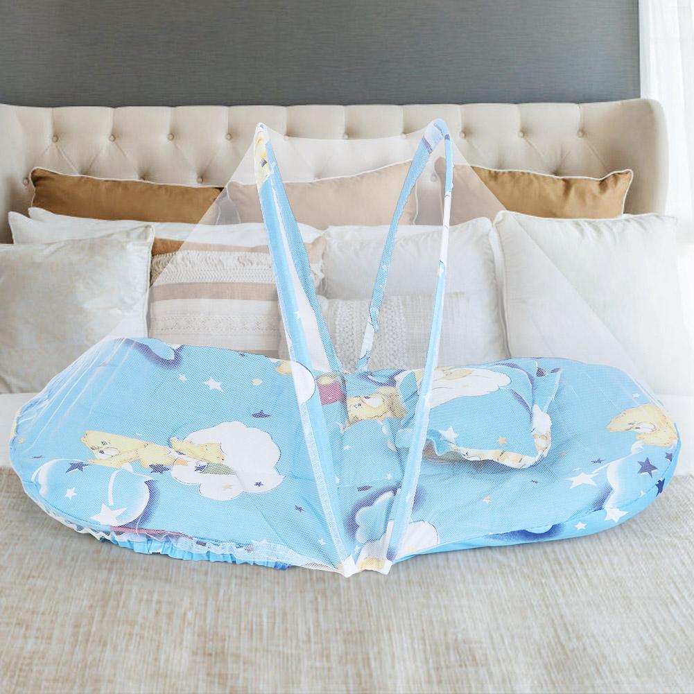 Portable Folding Cute Cartoon Pattern Baby Mosquito Net with Sleeping Pad Pillow