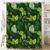 Green Leaves Shower Curtain Bathroom Decor Greenery Waterproof Fabric Polyester Liner for Bathtub 72 Inches X 84 Inches Free Siz