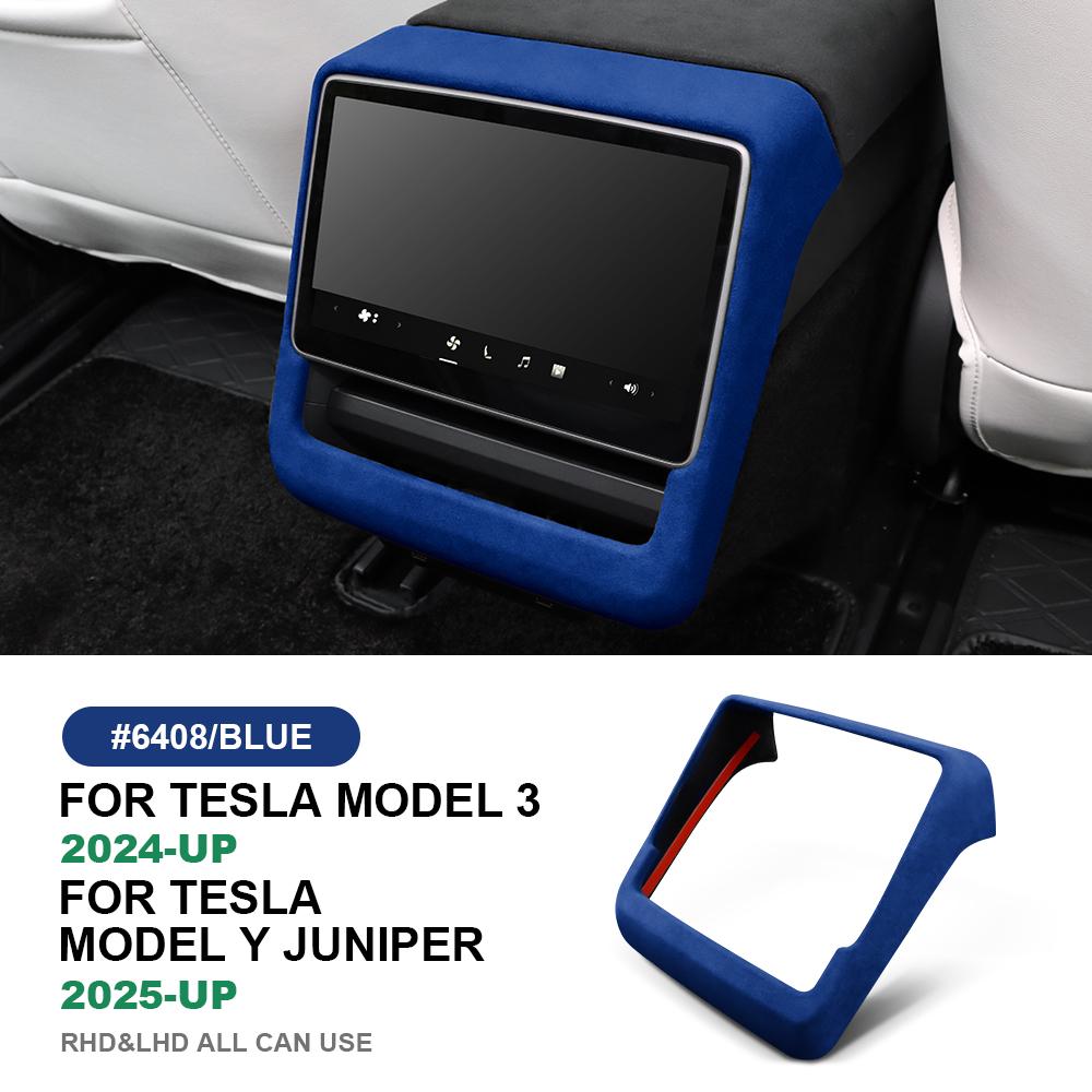 Italian Top Suede for Tesla Model 3 Highland 2025-Model Y Juniper 2025-Up Rear Screen Frame Cover Anti-Scratch Car Accessories