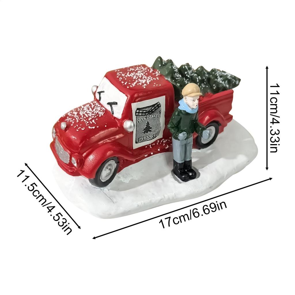 Christmas Truck Model Resin Vintage Rustic Car Model Car Christmas Decorations for Holiday Party Offices Home Room Desk Desktop