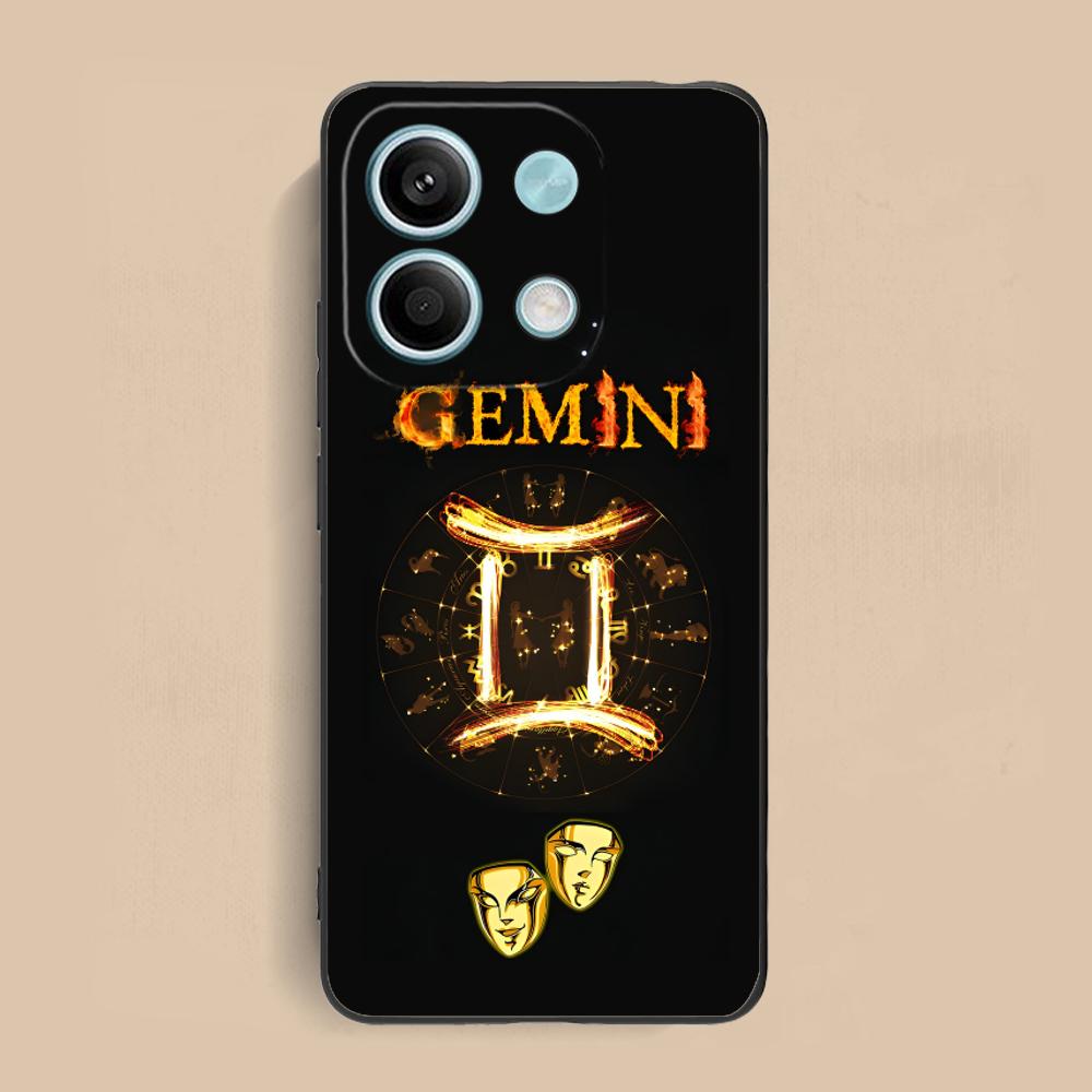 Zodiac Sign Gemini Mobile Phone Case for Xiaomi Redmi Note 14 13 12 11 S Pro Plus 4G 5G Colorful Printing Cover Luxury Cover