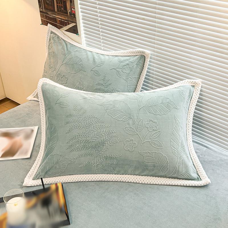 2 Pcs Winter Thicken Warm Pillowcase Soft Plush Flannel Coral Velvet Pillow Covers Home Living Room Decor Cushion Cover