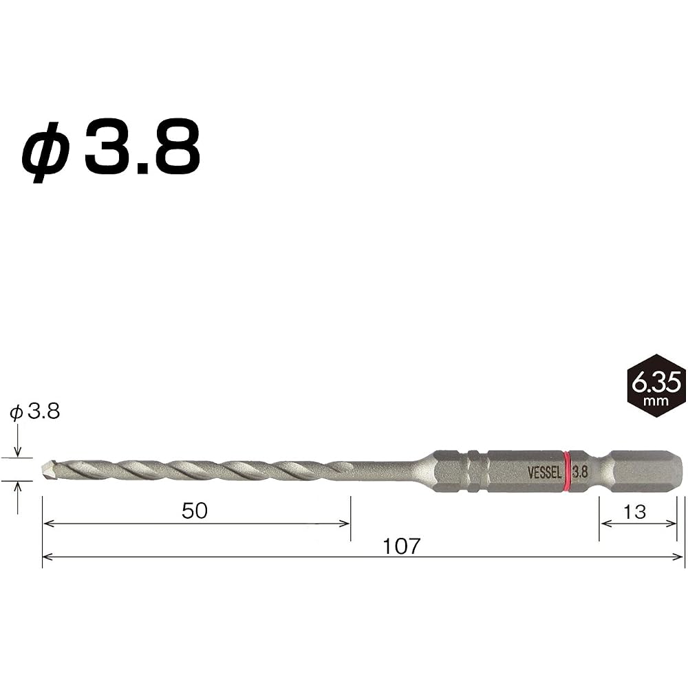 VESSEL (VESSEL) concrete drill bit cushion drill 3.8mm ACD-3.8