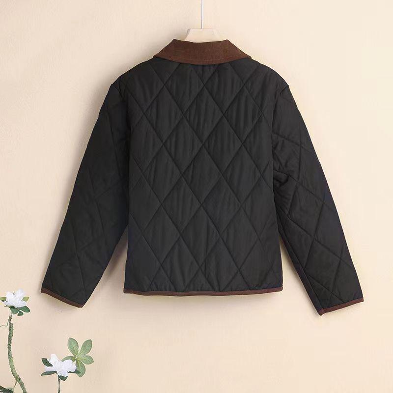 Podzimní a zimní módní kontrastní barva Dlouhý rukáv Límec Knoflík Dámský kardigan Bunda Ležérní Top