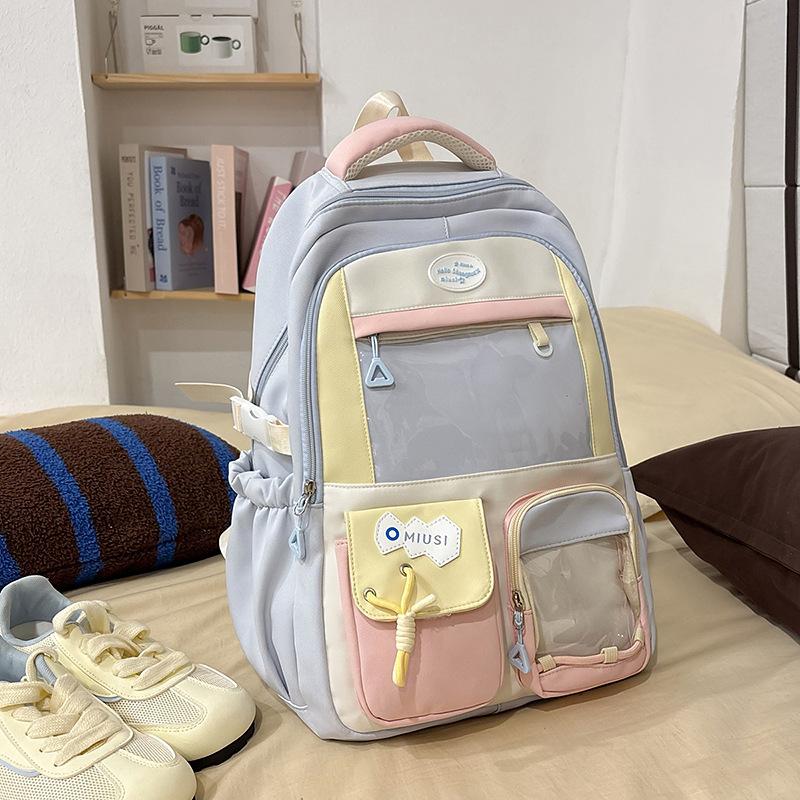 The New Schoolbag Is High-value, Fresh, Sweet and Transparent, and the Lightweight Travel Backpack for Junior High School Students.