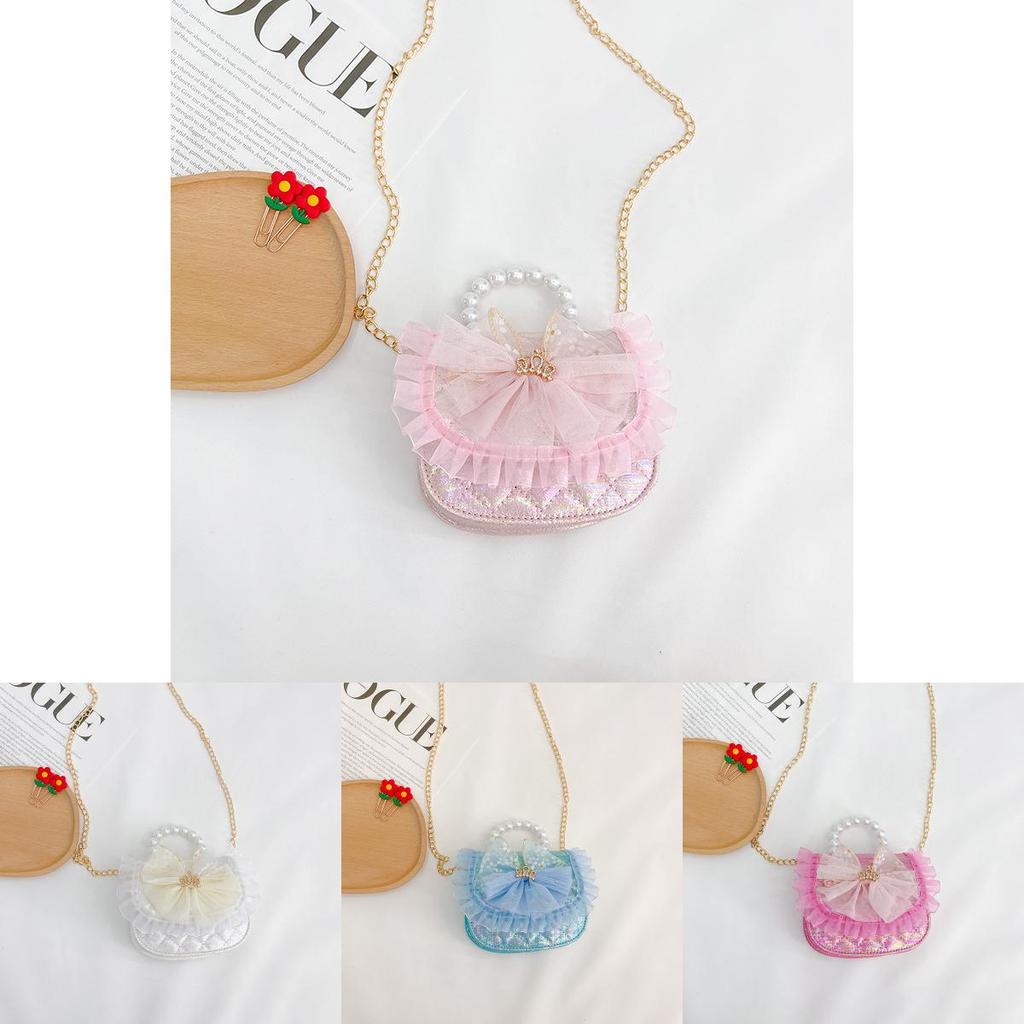 Adorable Mini Princess Shoulder Bag For Kids With Chic Pearl Design And Magnetic Closure