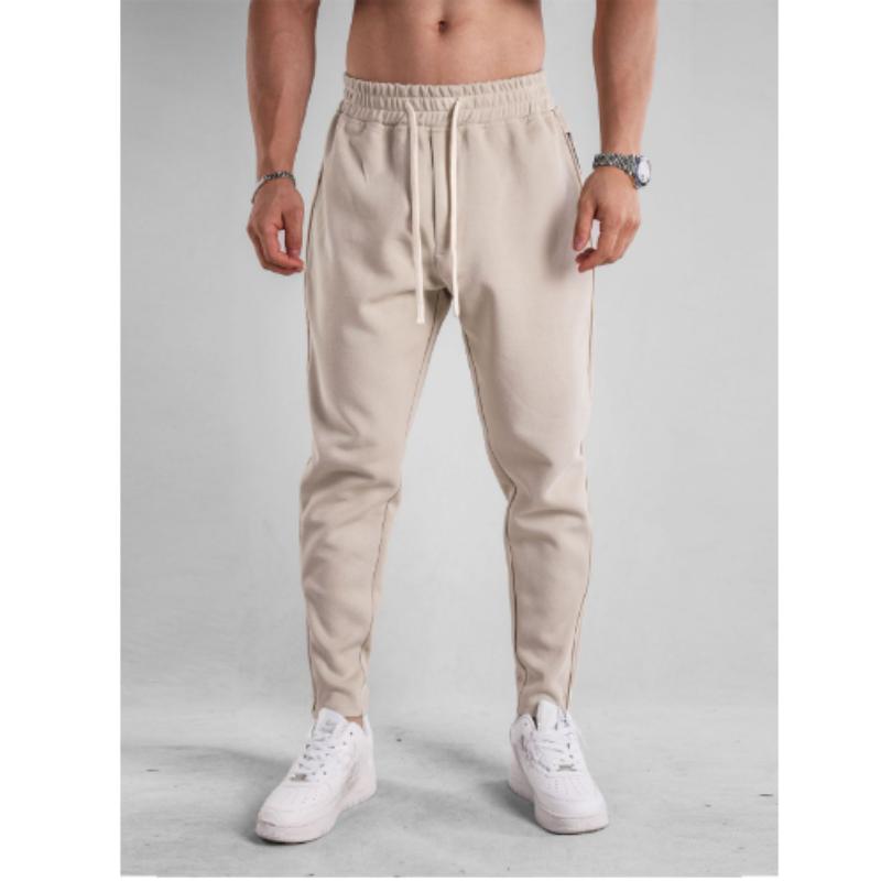 Spring and Autumn Long-sleeved Pants Men's Feet Zipper Drawstring Casual Sports Outdoor Trousers