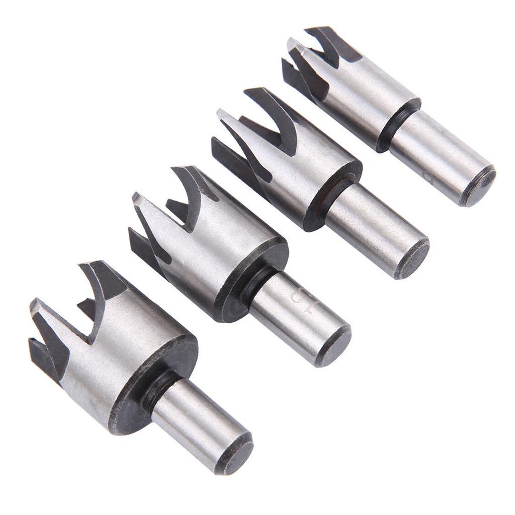 8 Pcs Plug Hole Cutter Set Dowel Maker Cutting Tools 3/8" Shank Bit W/case