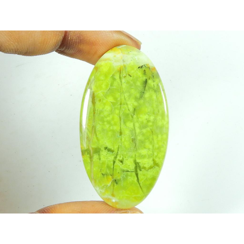 22X40X03 MM Natural Green Opal Oval Shape Cabochon Loose Gemstone 31Cts. SK-4724